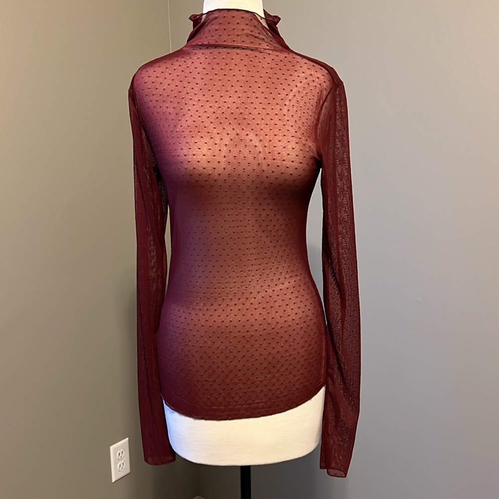 Free People sheer layering long-sleeve top Large